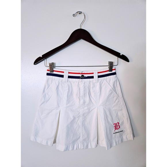 Bindwood Dresses & Skirts - Bindwood Pleated Mini Skirt Womens 26 White Pink Gothic Embroidery Preppy Y2K